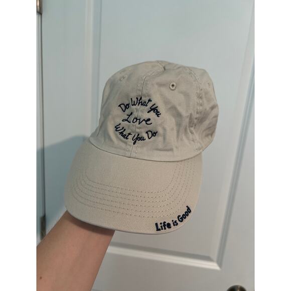 Life is Good “Do What You Love Love What You Do” Baseball Cap Hat – Tan - Picture 1 of 3